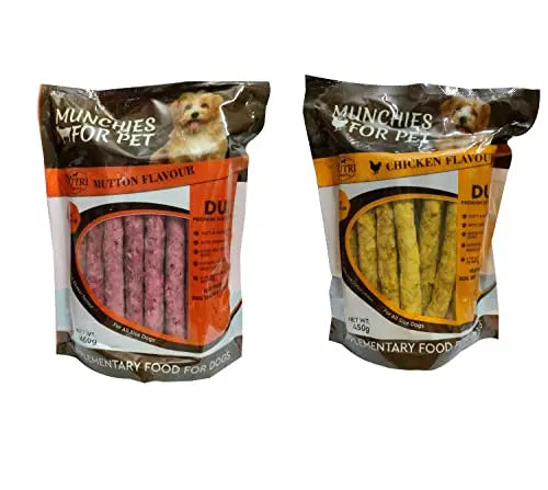 DUX Dog  MUNCHIS,  Mutton Chicken Treats,Chewing Sticks for Dog 450 GM Pack of 2 Fashion