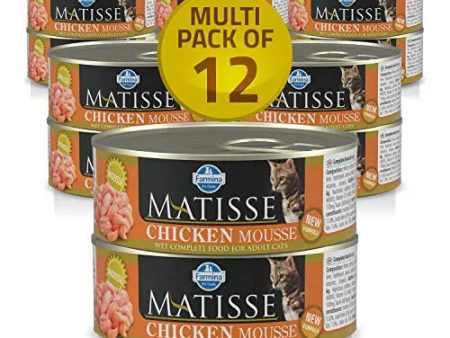 FARMINA Matisse CAT Mousse Chicken, Wet Food, Adult Cat, 12 Cans X 80 GMS Each Discount