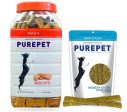 Purepet Treat Combo Offer - Chicken Flavor Biscuit Jar (2 x 455g) + Munchy Sticks, Chicken Flavor (2 x 400g) - Pack of 4 For Cheap