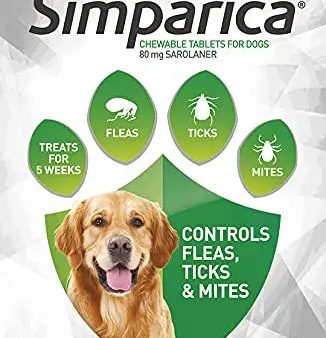 Simparica 80mg Chewable Tablets For Dogs >20-40 kg pack of 1 on Sale