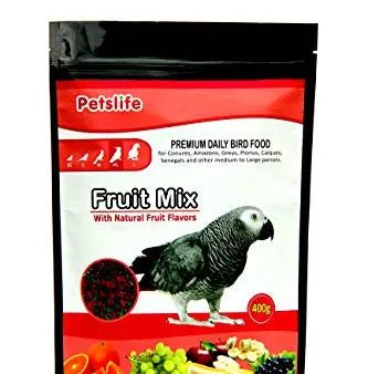 Petslife Fruit Mix Gray Parrot Bird Food, 200 gm Fashion