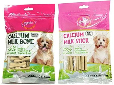 Gnawlers Calcium Milk Bone Dog Treat ( Small 30pcs ) with Calcium Milk Stick 270gm Fashion