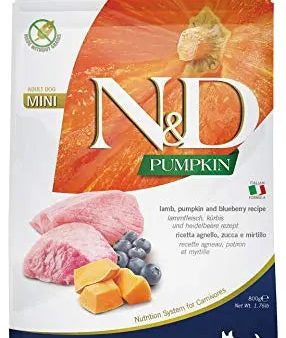 FARMINA N&D Pumpkin Dry Dog Food, Grain-Free, Adult Mini Breed, 0.8-kg, Lamb and Blueberry Online Hot Sale