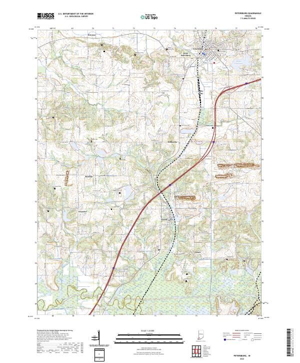 US Topo 7.5-minute map for Petersburg IN Online Sale