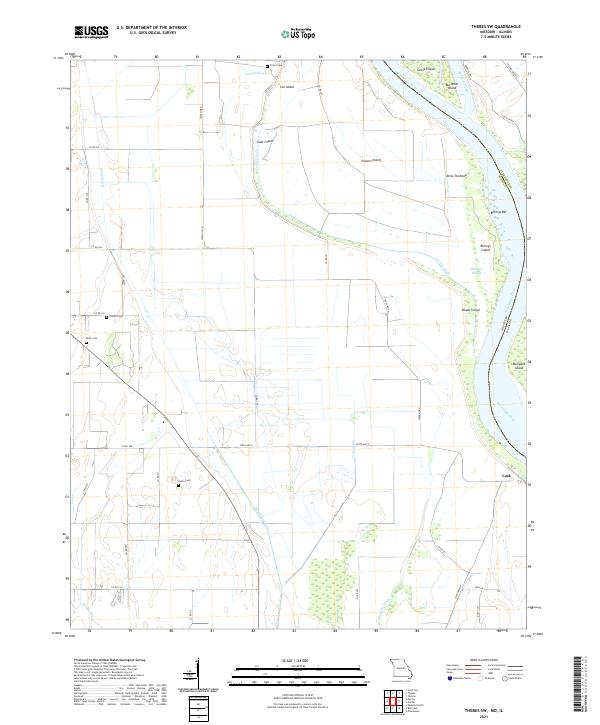 USGS US Topo 7.5-minute map for Thebes SW MOIL 2021 Hot on Sale