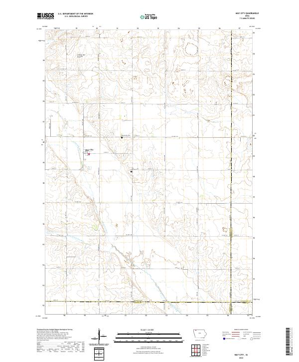 US Topo 7.5-minute map for May City IA For Discount