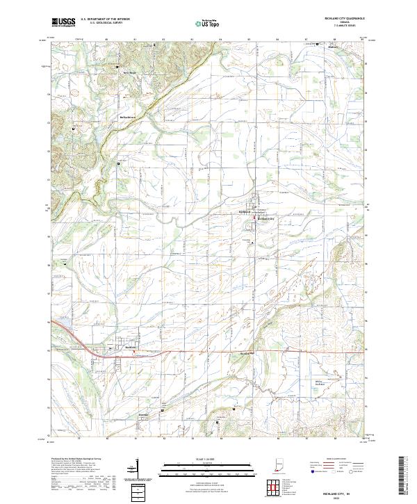 US Topo 7.5-minute map for Richland City IN Fashion